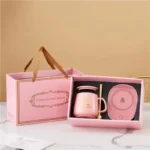 55 Degrees Thermostat Cup Gift Box Set Warm Ceramic Cup Mugs With Spoon And Storage Bag Set Folding Spoon For Portable Meals