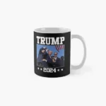 Donald Trump 2024 Survived Shot At Elect  Mug Photo Handle Round Printed Drinkware Cup Design Tea Image Gifts Simple Coffee