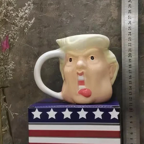 Trump 3D Ceramic Coffee Cup 301-400ml Tea Mug Weird Water Cup Funny Milk Cups Home Decor Funky Beverage Cup Drinkware