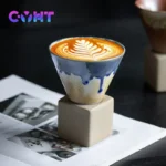 Conical Ceramic Coffee Cup with Base Creativity Mug Japanese-style Teahouse Tea Sets Stoneware Master Cup Funnel Type