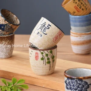 Japanese style Hefeng hand-painted ceramic tea cup, wine cup, small size drinking cup, hotel heat-resistant thickened home tea 2