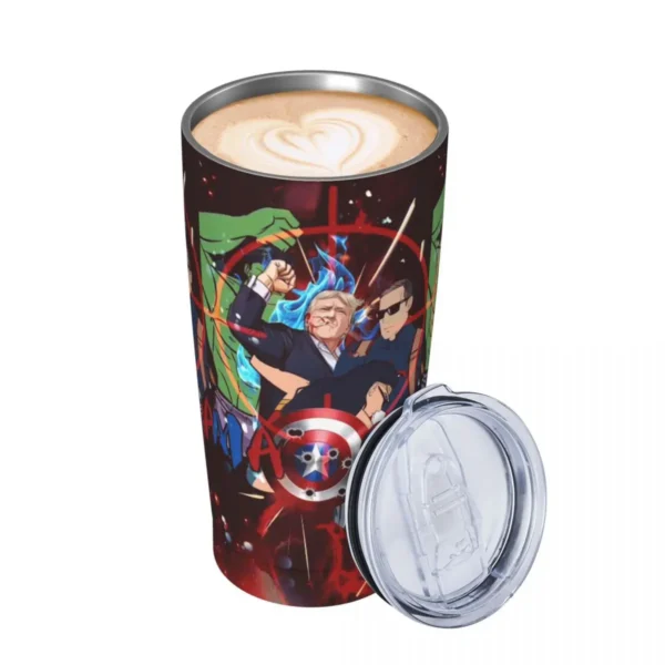 Hero Trump Shot 2024 President Election Thermos Bottle Stainless Steel Insulation Travel Mug Vacuum Flask Coffee Cup