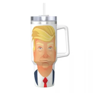 Trump Cartoon Art Tumbler Hot Drinks Water Bottle Heat Preservation Stainless Steel Thermal Mug Custom Travelist Mugs Cup