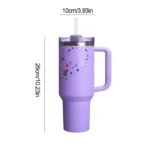 New 40oz Vacuum Insulated Tumbler with Lid & Straw Stainless Steel Water Bottle acuum Cup 2.0 Thermal Mug Hot Cold Coffee Drinks