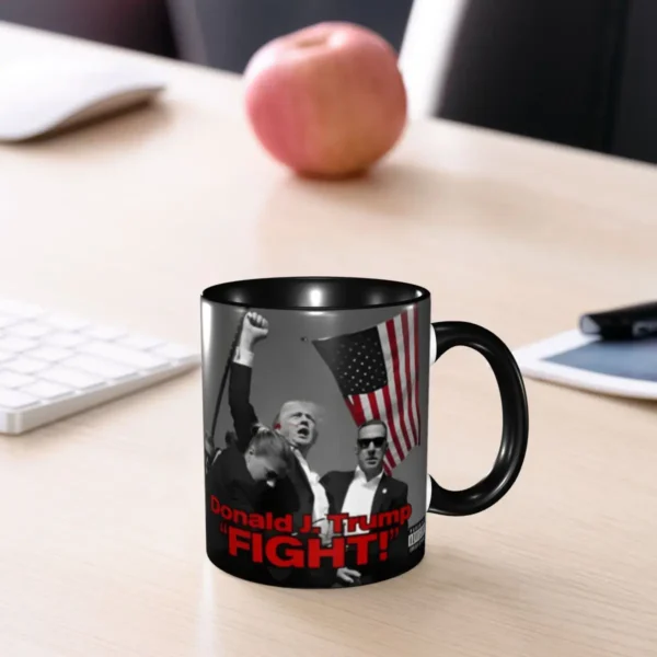 Trump Shot Fight Coffee Mugs Novelty 2024 Shooting at Trump Rally Cup For Office