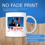 Trump fight 2024 Ceramic Cup I will NEVER STOP Coffee Mug 11oz Fun Ceramic Coffee Tea Cocoa Cup Handle Tea Drink Cup