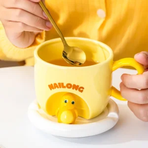 330ML Cartoon Cute Dinosaur Mug 3D Litter Dragon Ceramics Mug Tea Coffee Cup Breakfast Milk Cup Phone Holder Cups Birthday Gift 2