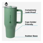 HydroJug 32oz/40oz Vacuum Insulated Car Mug Double Wall Thermal Iced Travel Cup and Tumbler FlowState Straw Lid Stainless Steel