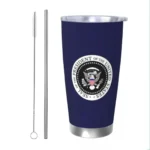 American Presidential Seal Insulated Tumbler with Straws Lid USA Trump Vacuum Thermal Mug Outdoor Portable Car Bottle Cup