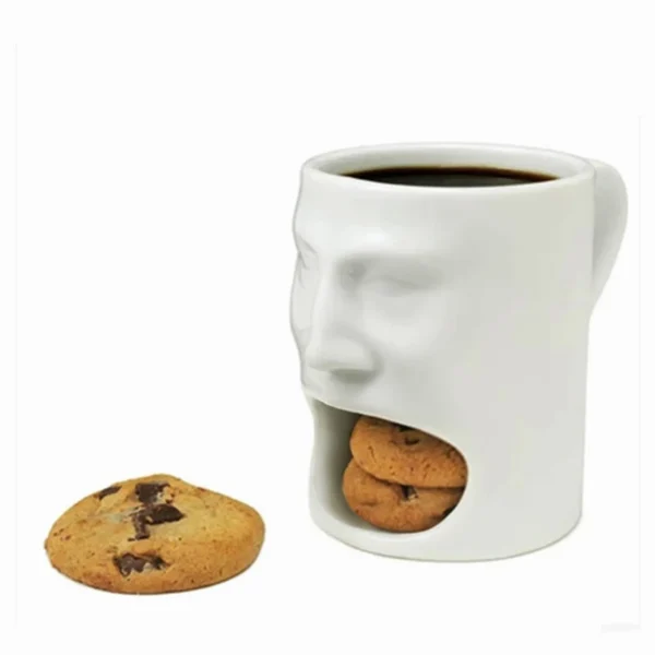 Funny Coffee Mug With Cookie Holder Ceramic Tea Milk Cup Breakfast Drinking Mug Pot Glass Food Storage Containers Meal Prep