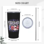 Trump For President Active Stainless Steel Tumbler Vacuum Insulated Mug Thermal Cold Cup Straws With Lid 20oz