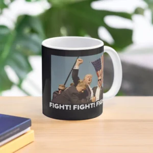 Trump Fight Fight Fight Classic  Mug Simple Coffee Tea Image Design Drinkware Picture Handle Round Photo Gifts Printed Cup 2