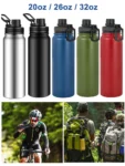 Personalized Thermos Sport Water Bottle 20 26 32 oz Large Capacity Hydro Thermal Flask Stainless Steel Vacuum Tumbler 1000ml Mug