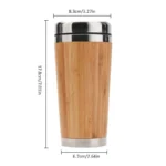 Bamboo Coffee Cup Stainless Steel Coffee Travel Mug With Leak-Proof Cover Insulated Coffee Accompanying Cup Reusable Cup