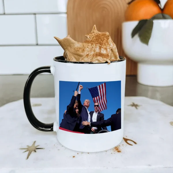 Trump Rally Shooter Coffee Mug -Trump 2024 Novelty Cup Funny Coffee Mug Gift Premium White Coffee Mug