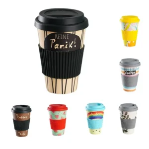 470ml Coffee Mug Decal Design Insulation Portable Bamboo Fiber Degradable Water Cup for Travel Home Office Drinkware