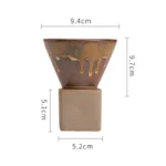 Conical Ceramic Coffee Cup with Base Creativity Mug Japanese-style Teahouse Tea Sets Stoneware Master Cup Funnel Type