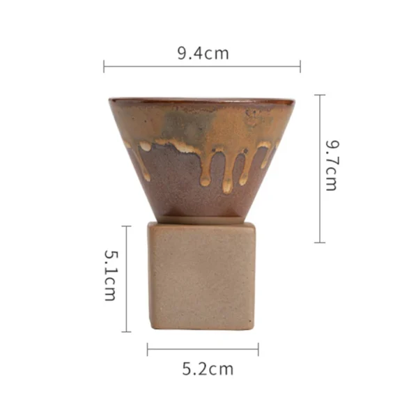 Conical Ceramic Coffee Cup with Base Creativity Mug Japanese-style Teahouse Tea Sets Stoneware Master Cup Funnel Type