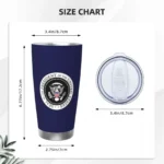 American Presidential Seal Insulated Tumbler with Straws Lid USA Trump Vacuum Thermal Mug Outdoor Portable Car Bottle Cup