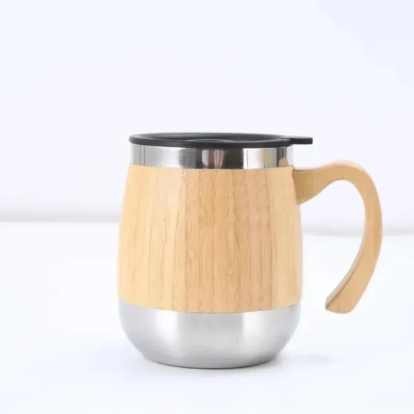 Bamboo Shell Mug Daily Portable Thermal Mug Tea Mug Cups Mugs Bamboo Grain Handle Mug Mugs Coffee Stainless Steel