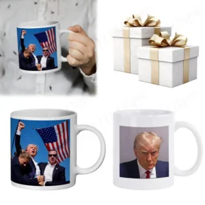 Donald Trump Cup Ceramic Mug with Handle Donald Trump 2024 Campaign Mugs Porcelain Latte Tea Mugs Creative Gift for Adult Kids