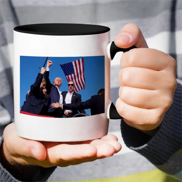 Trump Rally Shooter Coffee Mug -Trump 2024 Novelty Cup Funny Coffee Mug Gift Premium White Coffee Mug