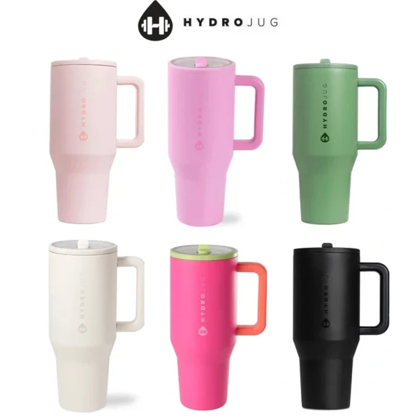 New 32oz HydroJug Traveler 40OZ Tumbler with Handle Straw Lid Stainless Steel Vacuum Insulated Car Mug Thermal Iced Travel Cup