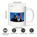 Trump fight 2024 Ceramic Cup I will NEVER STOP Coffee Mug 11oz Fun Ceramic Coffee Tea Cocoa Cup Handle Tea Drink Cup