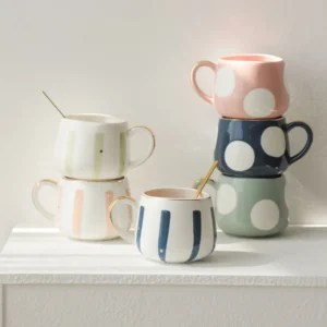 Stripe Speckled Ceramic Mug Coffee Cup Gold Inlaid Breakfast milk cup Water Mug Drinkware Birthday Gifts Mate Htvront Trump  Mug