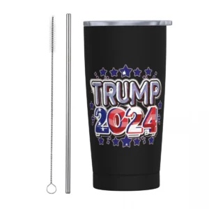 Trump For President Active Stainless Steel Tumbler Vacuum Insulated Mug Thermal Cold Cup Straws With Lid 20oz