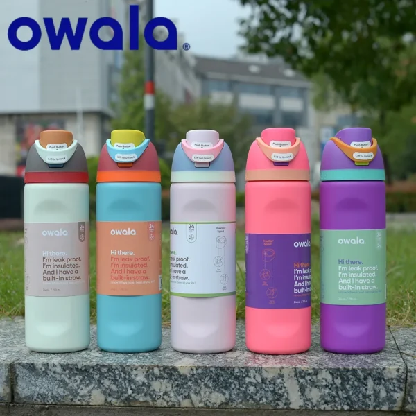 Owala Cup Vacuum Flasks & Thermoses Water Bottle Drinkware Thermo Tumbler Stainless Steel Thermal Mug Original Cold Hot Coffee