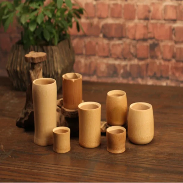 Bamboo Cup Japan Style Natural Bamboo Carved Water Cup Tea Beer Coffee Juice Drinking Mug Handmade Wooden Cup