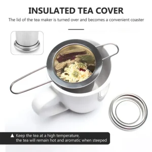 Stainless Steel Mesh Tea Infuser with Lid Reusable Cup Strainer Loose Leaf Spice Filter for Teapots Mugs Cup to Steep Tea Coffee 2