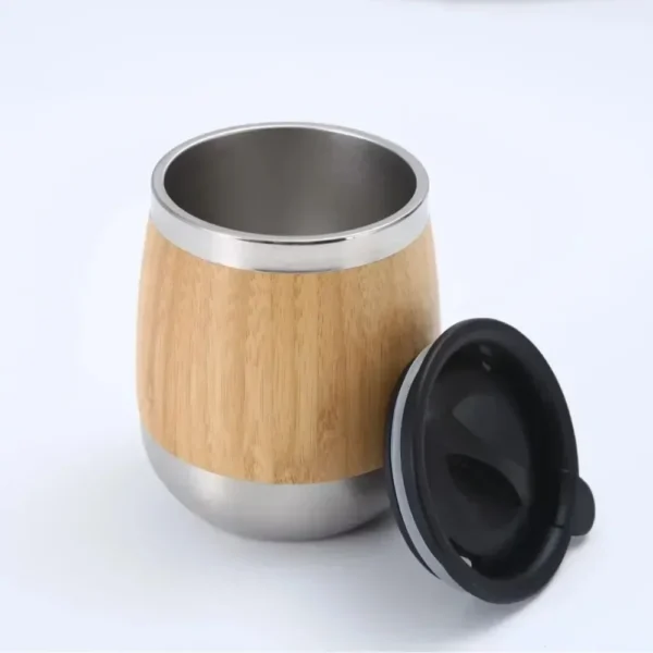 Bamboo Shell Mug Daily Portable Thermal Mug Tea Mug Cups Mugs Bamboo Grain Handle Mug Mugs Coffee Stainless Steel