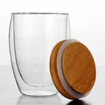 Transparent Double Wall Glass Mug With Bamboo Lid Resistant Tea Beer Mug Milk Lemon Juice Cup Drinkware Lover Coffee Cups Mug