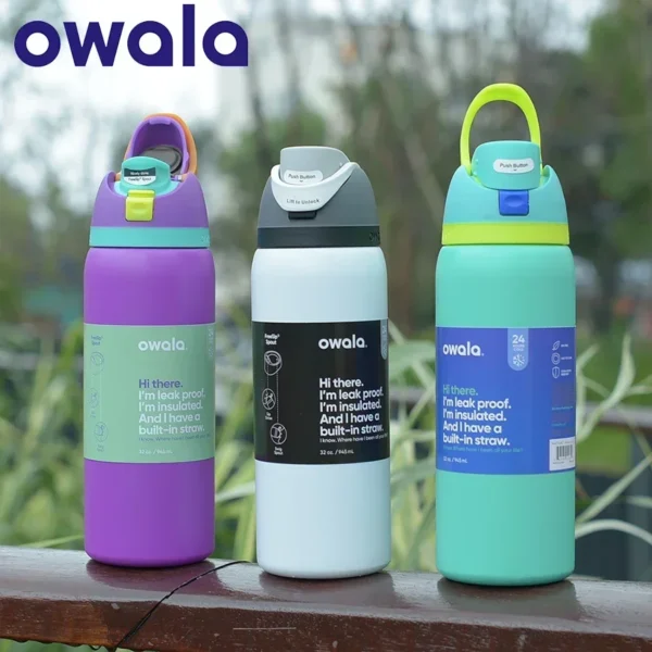 Original Owala Insulated Stainless Steel Water Bottle with Straw BPA-Free Sports Water Bottle Great Travel 24Oz/32 Oz