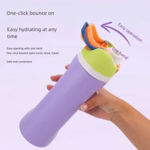 Insulated Stainless Steel Water Bottle with Straw Sports Water Bottle Great for Travel Colored Large Capacity Straw Fruit Cup 2