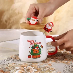 Mug gift box ceramic mug Christmas gift Ceramic mug mug with lid with spoon set cup cup cup Coffee cup Christmas 2