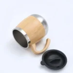 Bamboo Shell Mug Daily Portable Thermal Mug Tea Mug Cups Mugs Bamboo Grain Handle Mug Mugs Coffee Stainless Steel