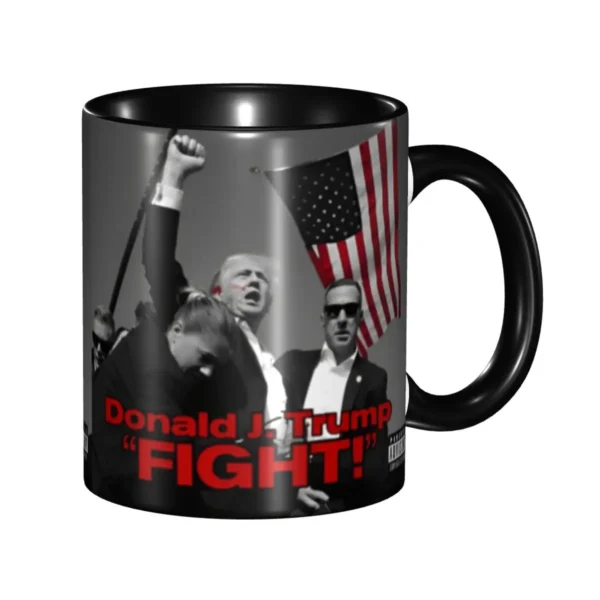 Trump Shot Fight Coffee Mugs Novelty 2024 Shooting at Trump Rally Cup For Office