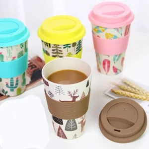 400ml Bamboo Eco Travel Mug/Cup, Coffee Cup Reusable and Friendly Fibre Takeaway,deal Mug For Outdoors 2