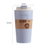 420ml Portable Practical Reusable Bamboo Fiber Coffee Cups Eco Friendly Non-slip Solid Travel Car Mugs Useful Outdoor