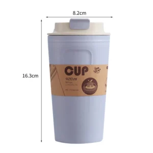 420ml Portable Practical Reusable Bamboo Fiber Coffee Cups Eco Friendly Non-slip Solid Travel Car Mugs Useful Outdoor 2