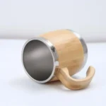 Bamboo Shell Mug Daily Portable Thermal Mug Tea Mug Cups Mugs Bamboo Grain Handle Mug Mugs Coffee Stainless Steel