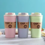 420ML Eco-Friendly Coffee Cup With Lid Portable Practical Reusable Bamboo Fiber Mug Leak Proof Tea Milk Bottle Drinkware