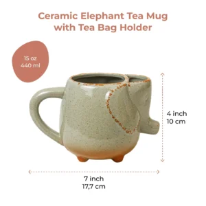 Elephants Cute Ceramic Mugs 16 oz Cup with Tea Bag Holder For Tea And Coffee Tea Drinker Gift Creativity Tea Mug Coffee Mug 2