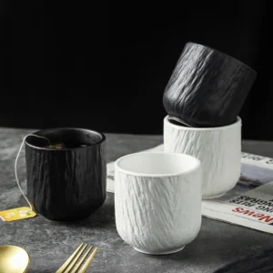 Rock Cup Ceramic Coffee Cups White Small Drinkware Water Cup Creative Japanese Teacups 2