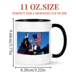 Trump Rally Shooter Coffee Mug -Trump 2024 Novelty Cup Funny Coffee Mug Gift Premium White Coffee Mug