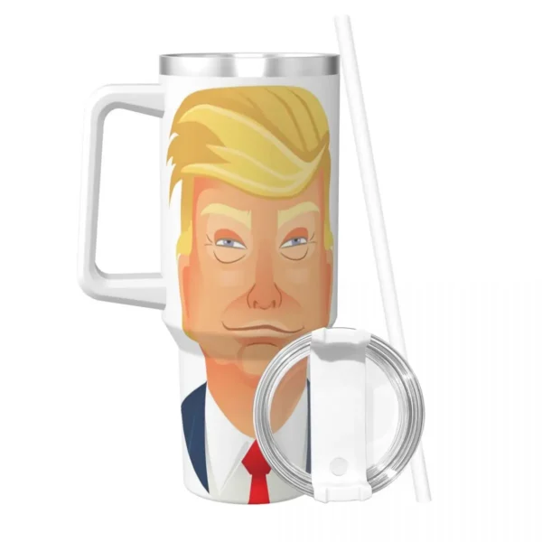 Trump Cartoon Art Tumbler Hot Drinks Water Bottle Heat Preservation Stainless Steel Thermal Mug Custom Travelist Mugs Cup