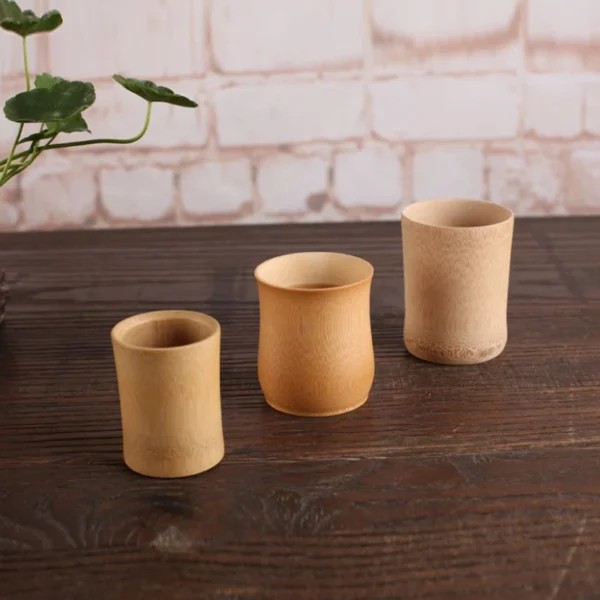 Bamboo Cup Home Japan Style Natural Carved Water Cups Tea Beer Coffee Juice Drinking Mug Handmade Wooden Cup